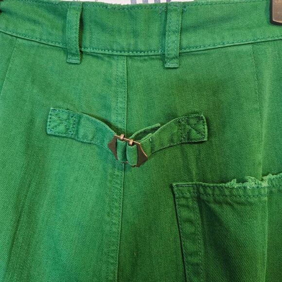Sandrine Rose womens jeans, green high waisted pleated ankle length Size 30 NWT. - Picture 3 of 6
